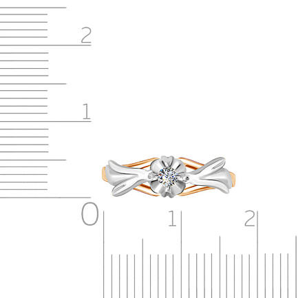 Кольцо из красного золота с бриллиантом