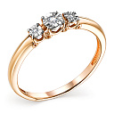 Кольцо из красного золота с бриллиантами