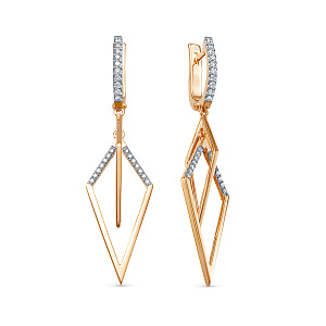 Серьги из красного золота с бриллиантами