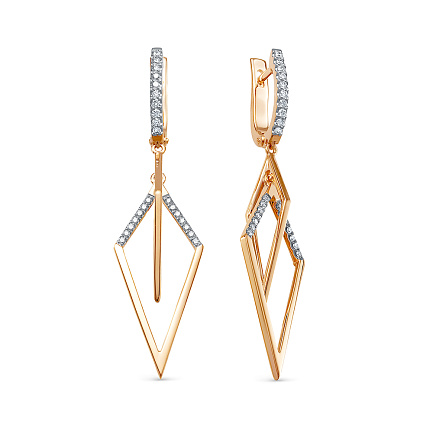 Серьги из красного золота с бриллиантами