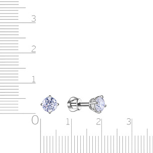 Пусеты из белого золота с бриллиантами