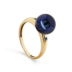 Кольцо из желтого золота с жемчугом