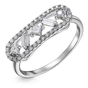 Кольцо из белого золота с бриллиантами