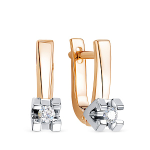 Серьги из красного золота с бриллиантами