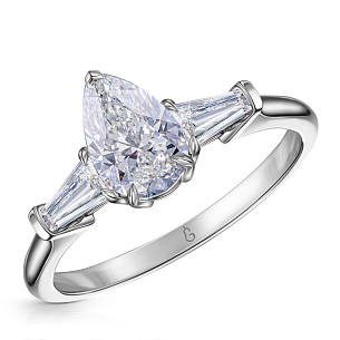 Кольцо из белого золота с бриллиантами