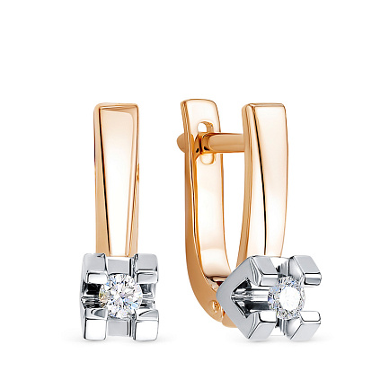 Серьги из красного золота с бриллиантами