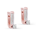 Серьги с английским замком из красного золота с бриллиантами