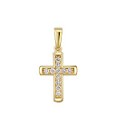 Крест из желтого золота с бриллиантами