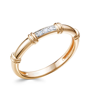 Кольцо из красного золота с бриллиантом