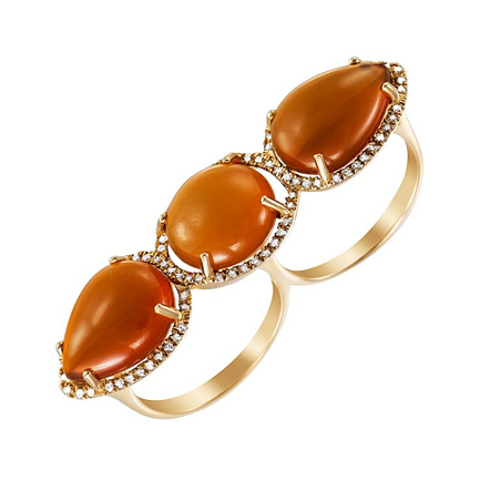 Кольцо из желтого золота с бриллиантами