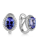 Серьги с английским замком из белого золота с бриллиантами