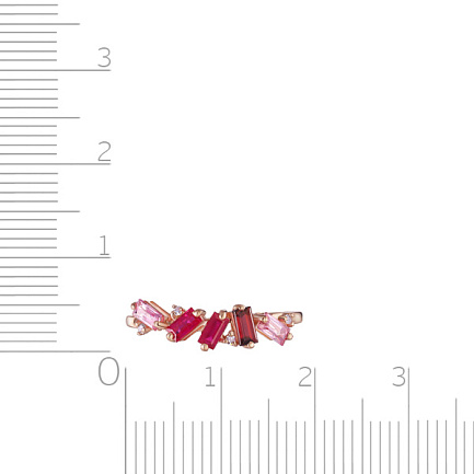Кольцо из красного золота с бриллиантами, сапфиром