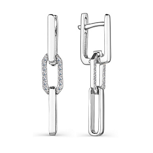 Серьги из белого золота с бриллиантом