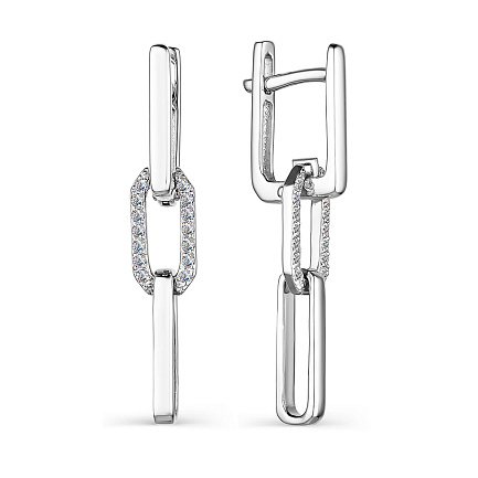 Серьги из белого золота с бриллиантами