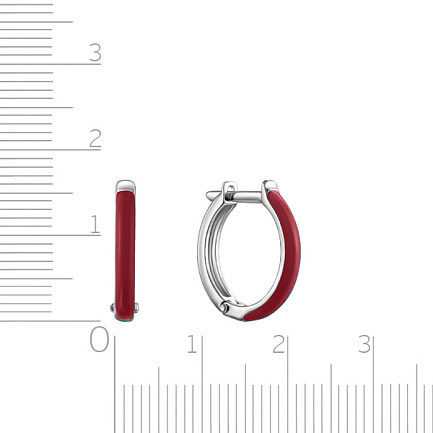 Серьги с английским замком из серебра с гранатом