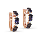 Серьги с английским замком из красного золота с бриллиантами