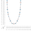 Колье из серебра с жемчугом, фианитом