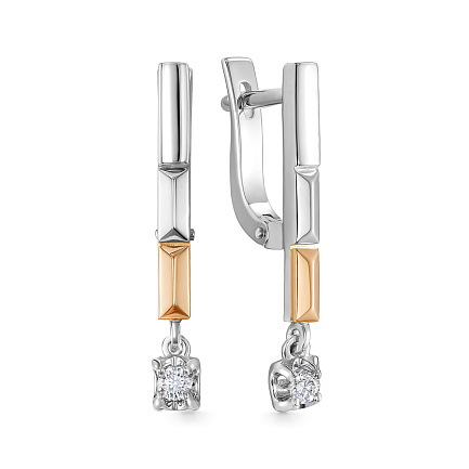 Серьги из белого золота с бриллиантами