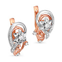 Серьги с английским замком из красного золота с бриллиантами