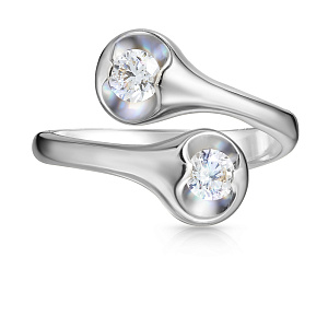 Кольцо из белого золота с бриллиантами