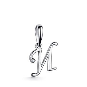 Подвеска из белого золота с бриллиантом