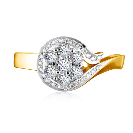 Кольцо из желтого золота с бриллиантами