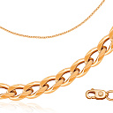 Цепь автомат из красного золота, плетение панцирное