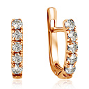 Серьги с английским замком из красного золота с бриллиантами