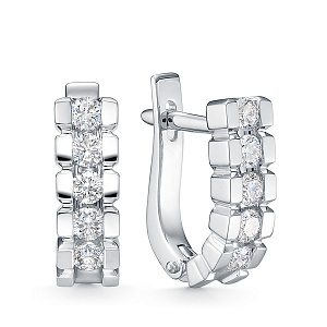 Серьги из белого золота с бриллиантами