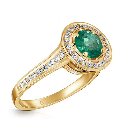 Кольцо из желтого золота с бриллиантами