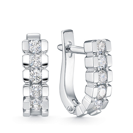 Серьги из белого золота с бриллиантами