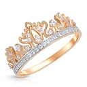 Кольцо из красного золота с фианитом