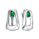 Серьги с английским замком из серебра с фианитами