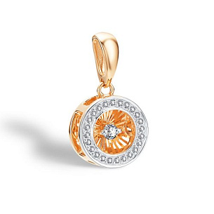 Подвеска из красного золота с бриллиантом