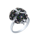 Кольцо из белого золота с бриллиантами, рубином