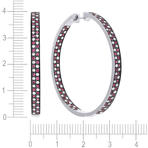 Конго из белого золота с бриллиантами, рубинами