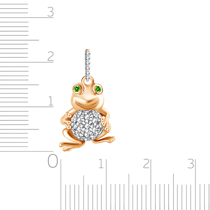 Подвеска из красного золота с фианитом