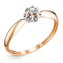 Кольцо из красного золота с бриллиантом