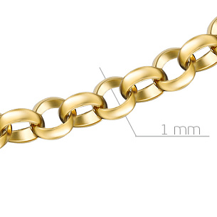 Цепь автомат из желтого золота, плетение бельцер