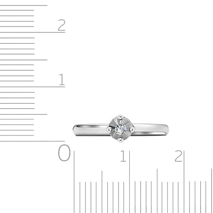 Кольцо с бриллиантом из белого золота
