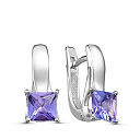 Серьги из белого золота с танзанитами