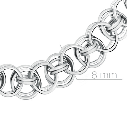 Цепь ручной работы из серебра, плетение флоренция