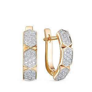 Серьги из красного золота с бриллиантами