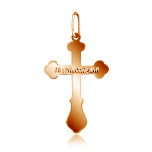 Крест из комбинированного золота с фианитом