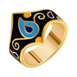 Кольцо из серебра с эмалью