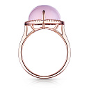 Кольцо из красного золота с бриллиантами, кварцем