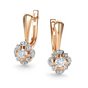 Серьги с английским замком из красного золота с бриллиантами