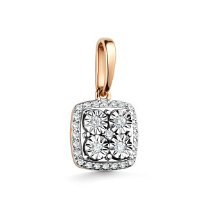 Подвеска из красного золота с бриллиантами