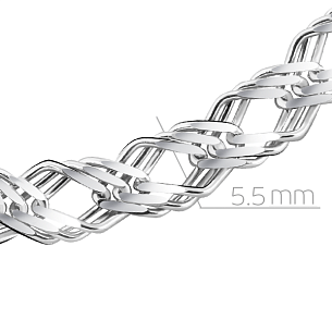 Браслет автомат из серебра, плетение тройной ромбо