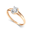 Кольцо из красного золота с бриллиантами